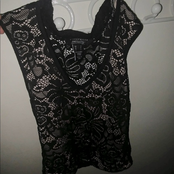 Black and nude lace top - Picture 1 of 1